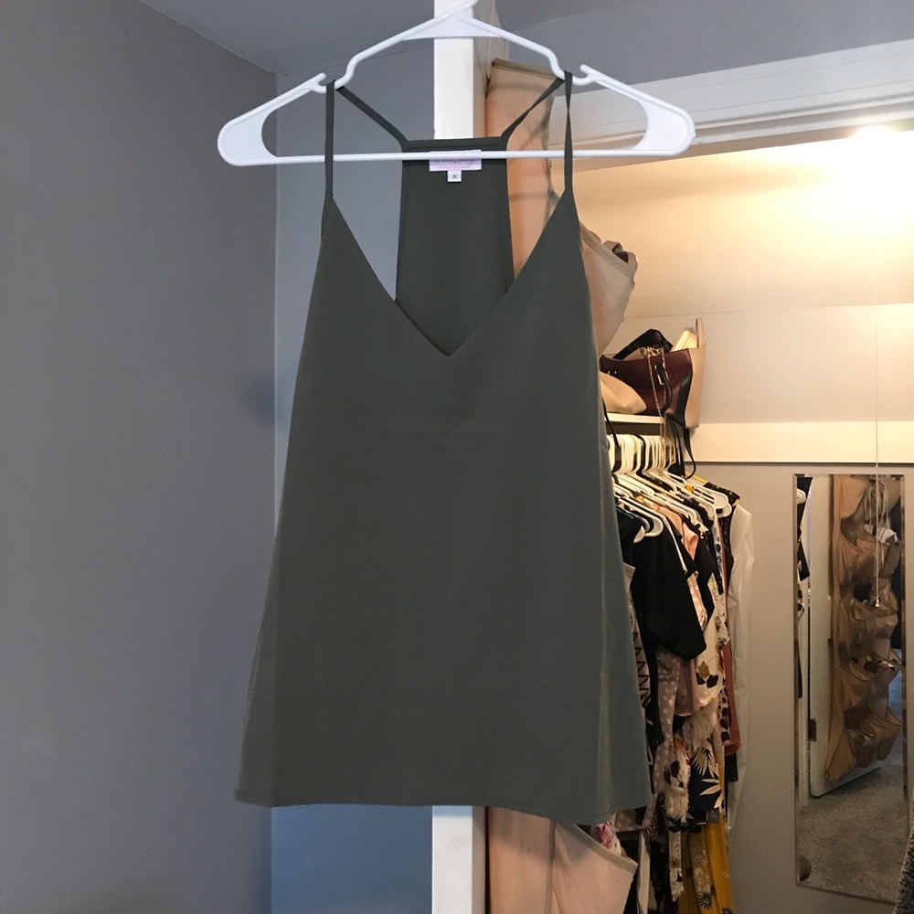 Olive green tank top
